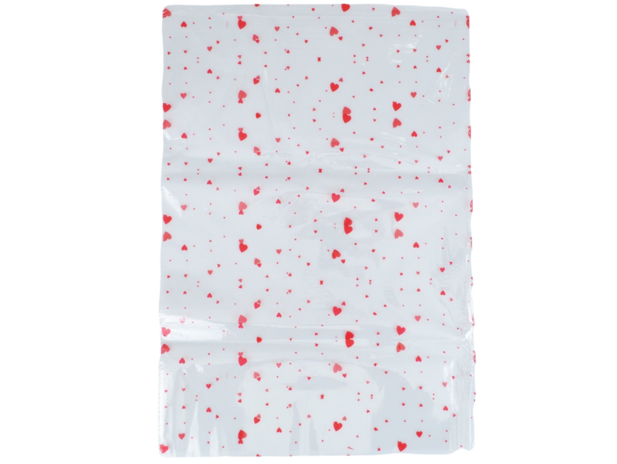 WORECZKI FOLIOWE CELOFAN 28x40 100SZT - czerwone serca