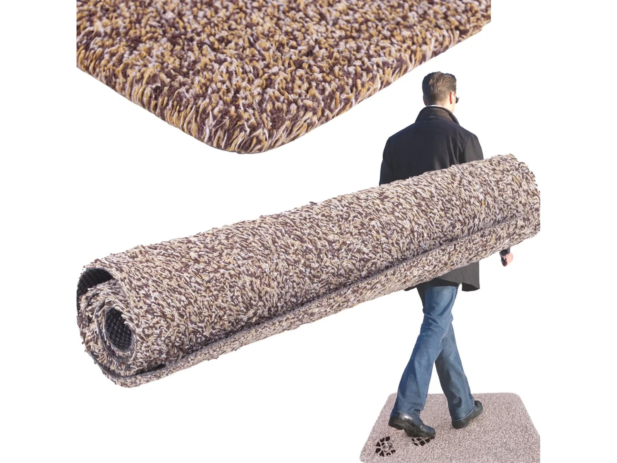 WYCIERACZKA MATA DO BUTÓW DYWANIK 70x45 - brązowy