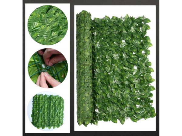 ŻYWOPŁOT SZTUCZNY OSŁONA BALKON MATA ZIELONA ŚCIANA 3x100cm