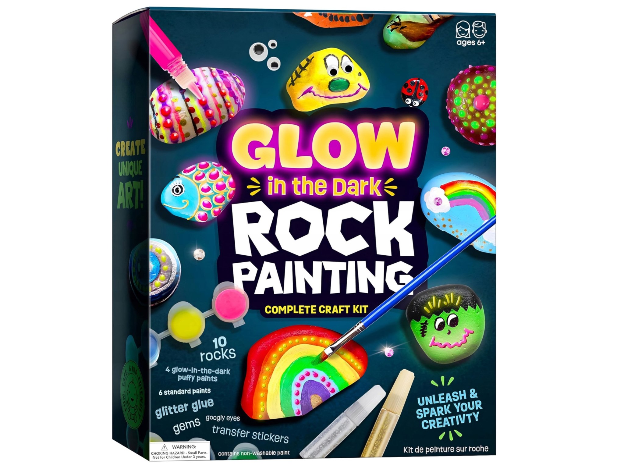 ZESTAW DO MALOWANIA KAMIENI ŚWIECĄCYCH W CIEMNOŚCI
