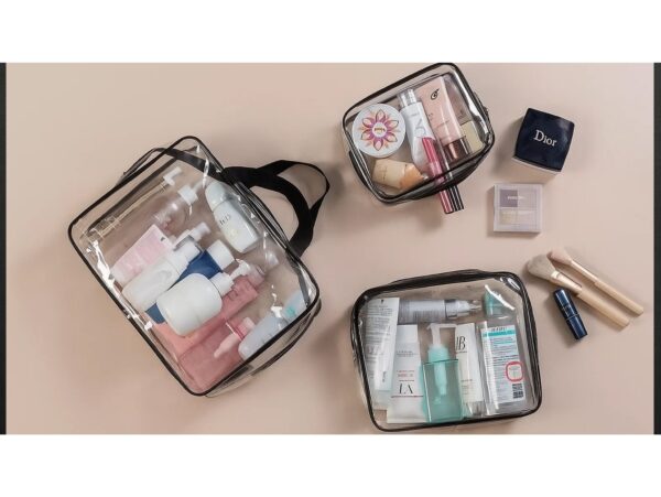 ZESTAW KOSMETYCZEK TRANSPARENTNYCH 3SZT