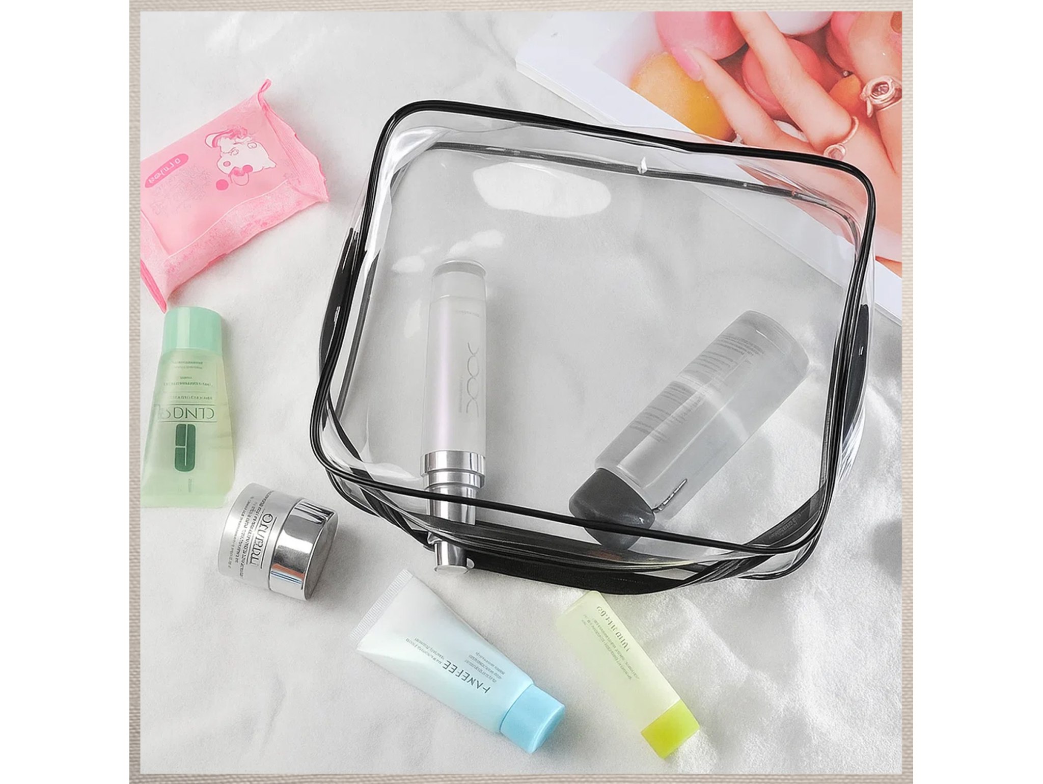 ZESTAW KOSMETYCZEK TRANSPARENTNYCH 3SZT