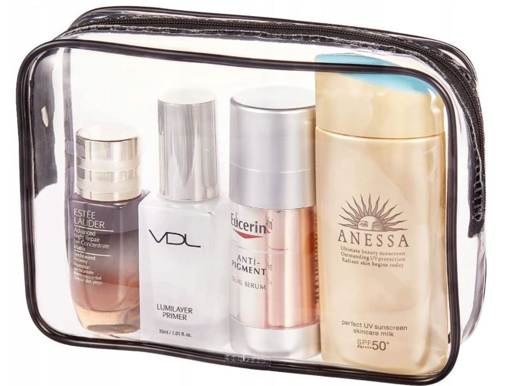 ZESTAW KOSMETYCZEK TRANSPARENTNYCH 3SZT