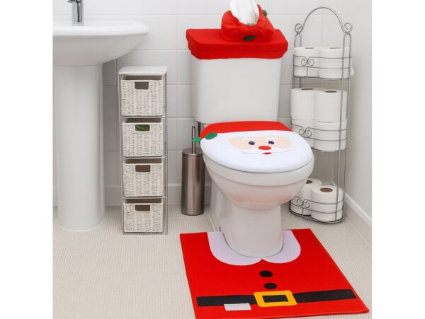 ZESTAW ŚWIĄTECZNY DO ŁAZIENKI WC POKROWIEC MIKOŁAJ